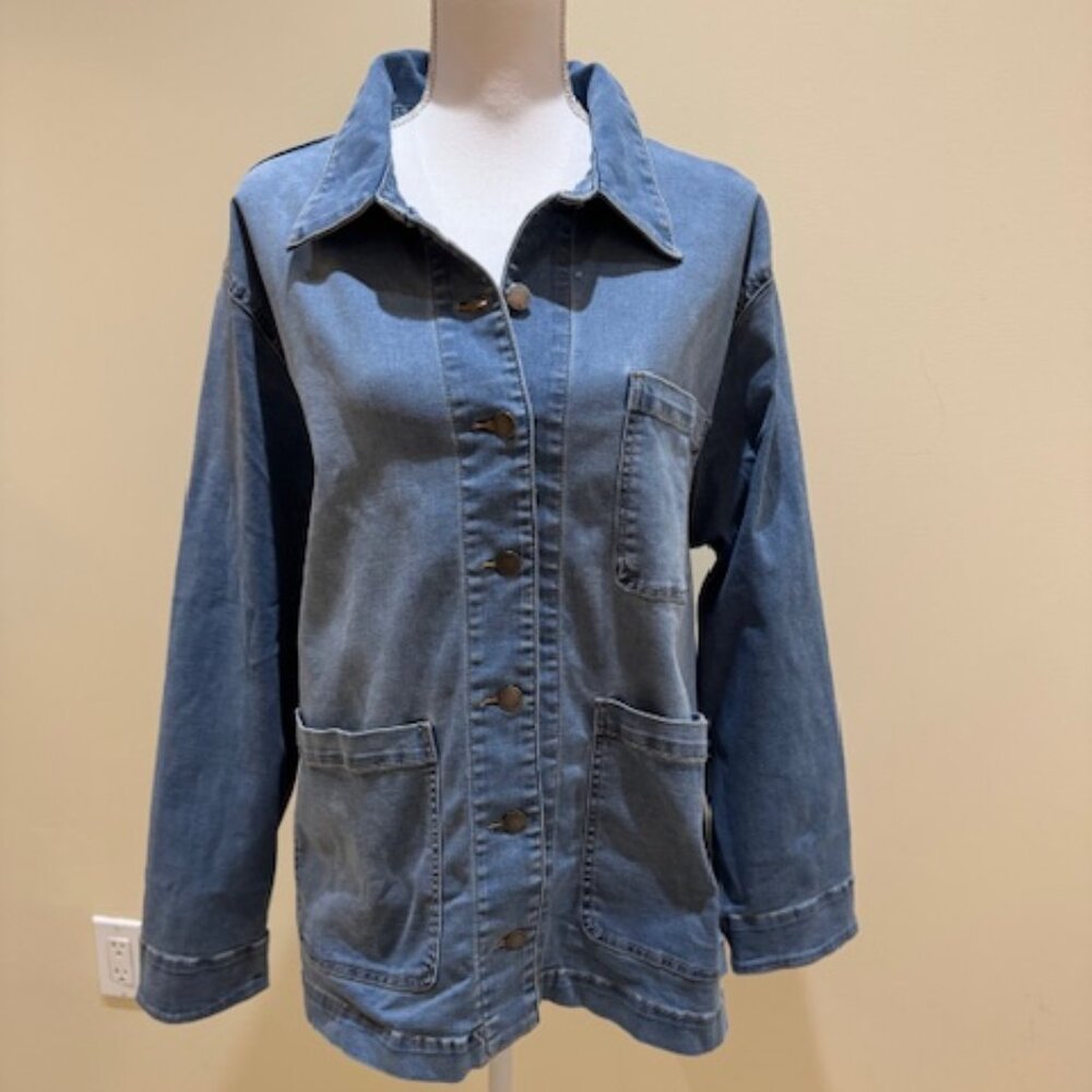 NWT Women's Well Worn Blue Jean Jacket Sz XL
